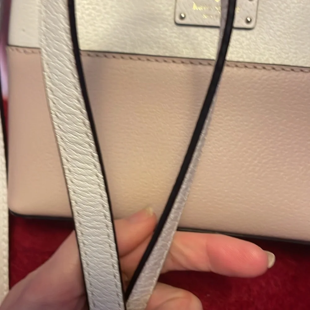 KATE SPADE GROVE STREET MILLIE LEATHER CROSSBODY TAN AND CREAM